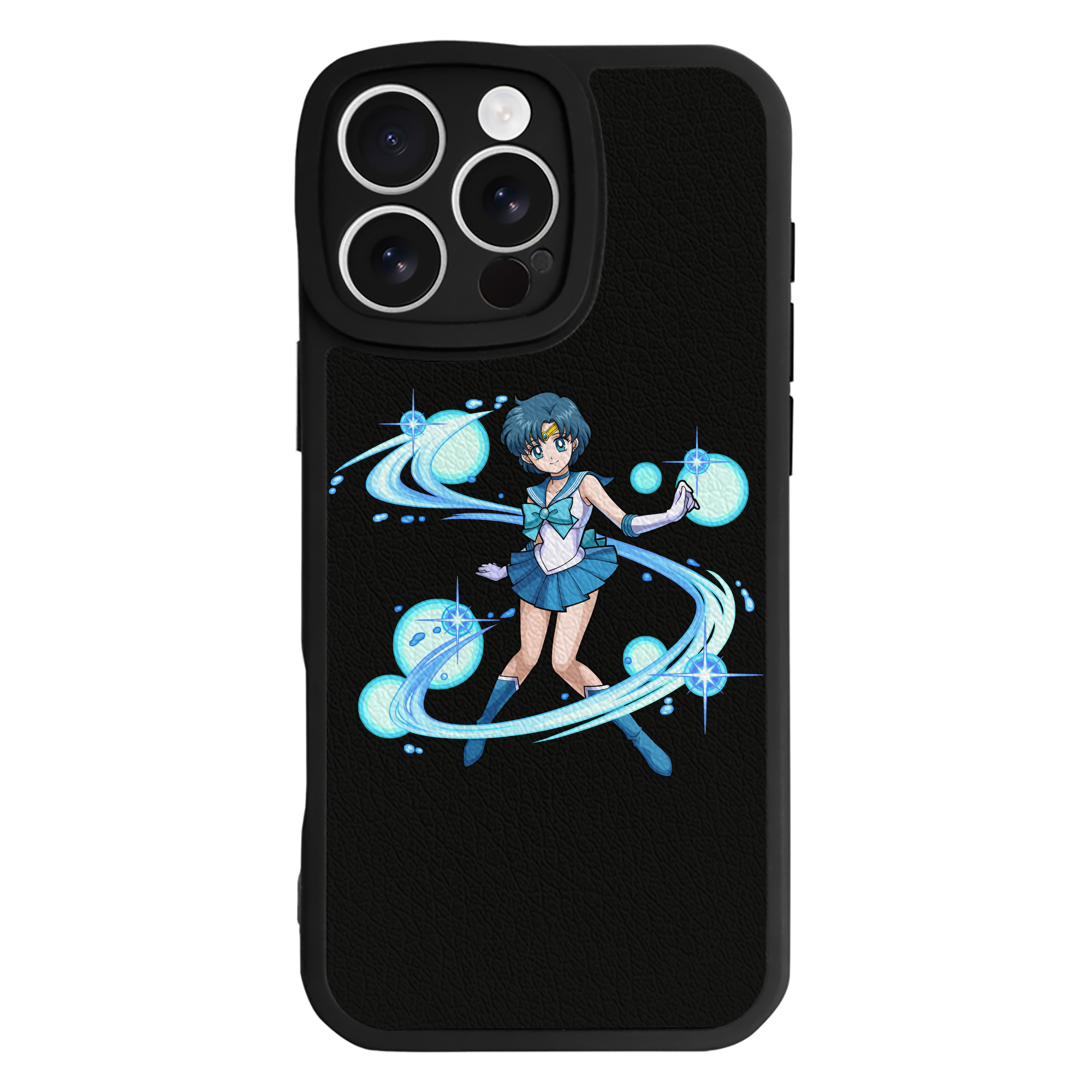 （画像用） 美少女戦士セーラームーン 水野 亜美 みずの あみ Sailor Moon Mizuno Ami 【iPhone 16シリーズ対応】シリコンスマホケース（レザー調） 材質：シリコン